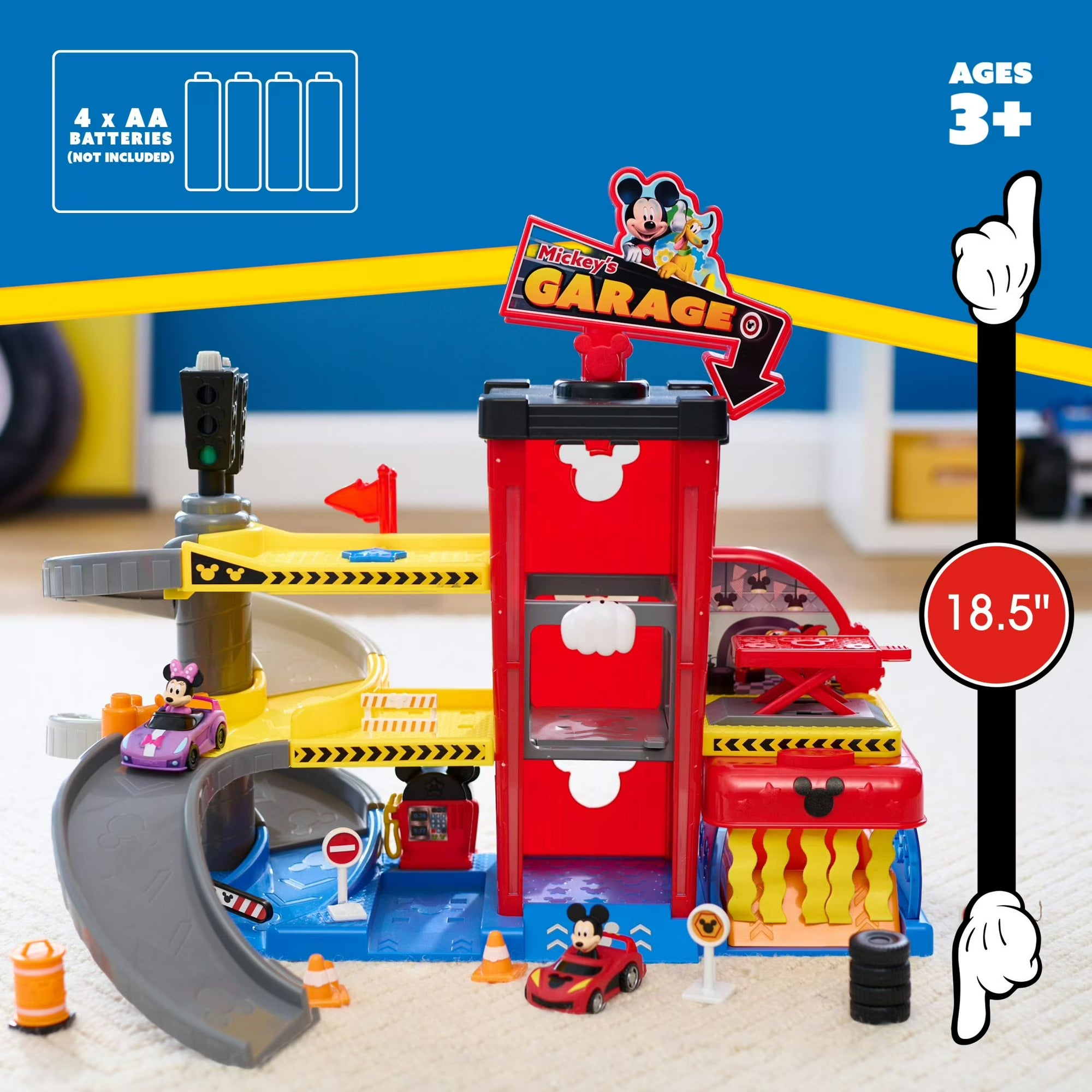 Disney Junior Mickey Mouse Ready to Race Garage 19 Piece Vehicle Playset New Toy