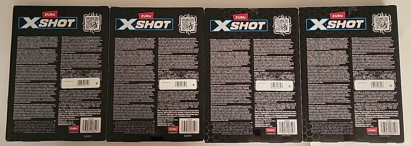Zuru X-Shot Pro Series Twin Clip Pack Half & Full Size Magazines Orange 4 Pack